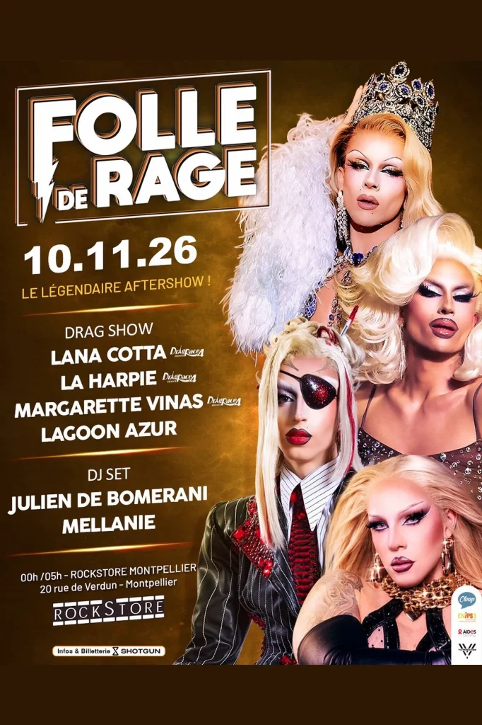 Soirée Clubbing Folle De Rage - Rockstore Montpellier 10 novembre 2026