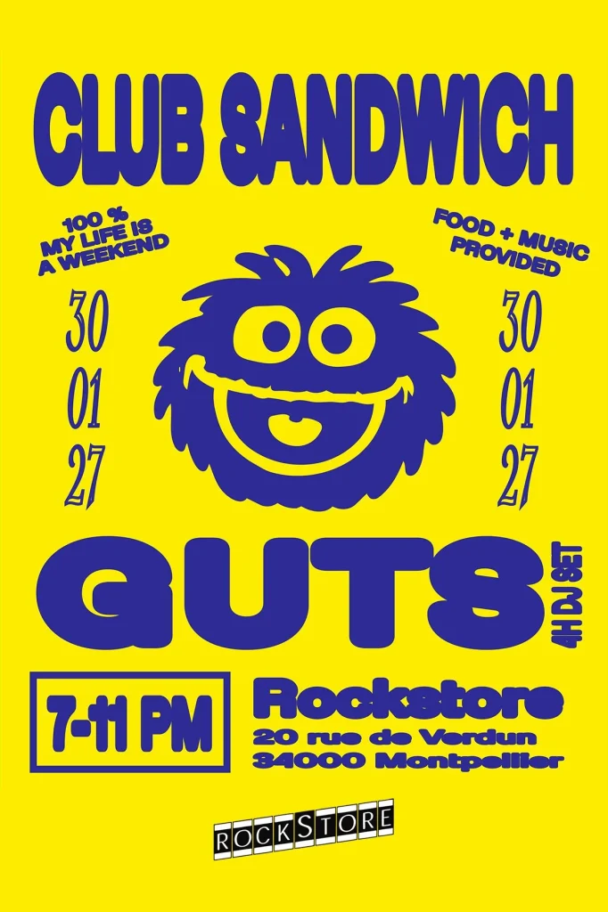 Concert Guts (4h dj set) - Rockstore Montpellier 30 janvier 2027