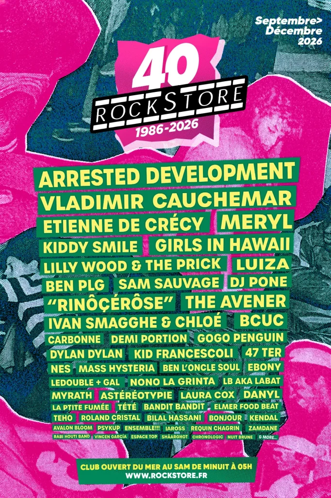 Concert Rockstore - Line Up - Septembre Octobre Novembre 2026