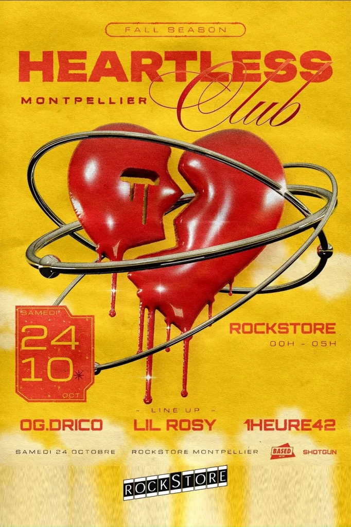 Soirée Clubbing Heartless Club - Rockstore Montpellier 24 octobre 2026
