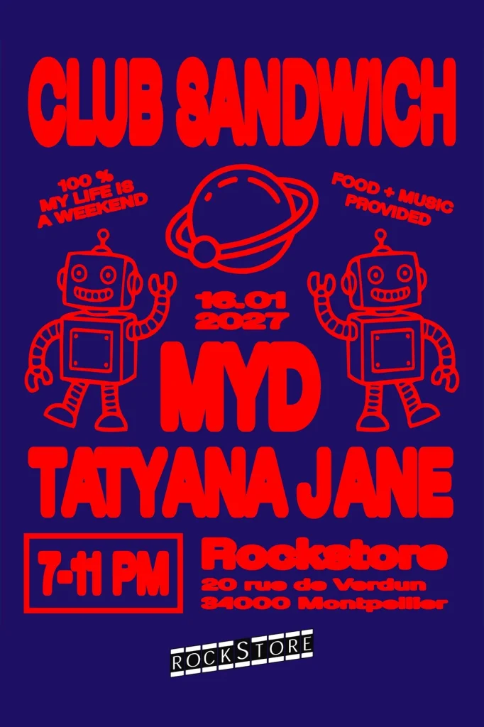 Concert Club Sandwich Myd Tatyana Jane - Rockstore Montpellier 16 janvier 2027